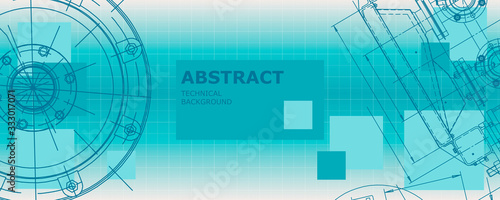 Mechanical engineering drawing. Abstract drawing. Engineering technological wallpaper