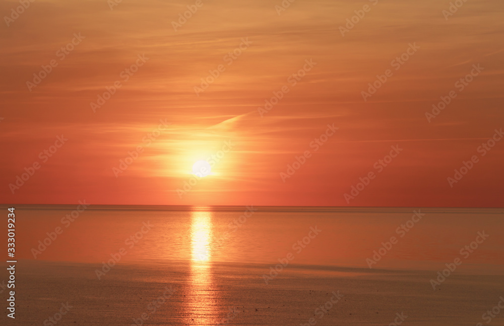 Sunset at the Baltic Sea in Ventspils