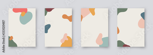 Vector trendy brochure templates with chaotic flat geometry in memphis style. Modern minimalistic design for poster, banner, cover presentation, flyer, invitation. A4 layout.