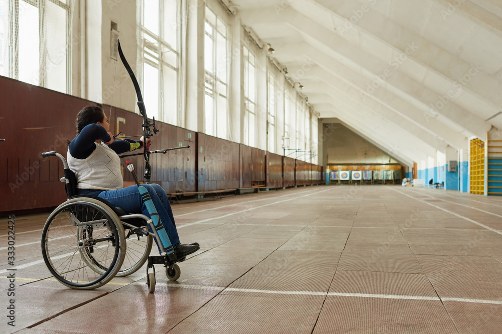 Disabled Archer On Wheelchair Drawing Bow Stock Photo Adobe Stock