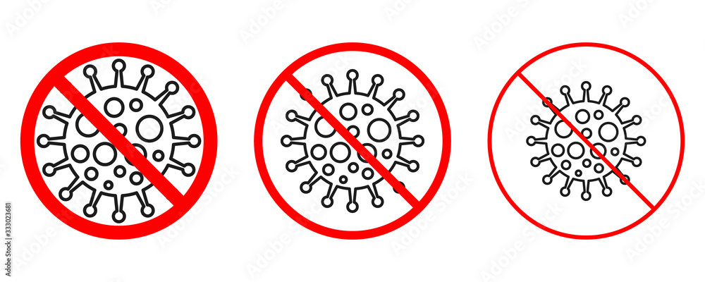 Coronavirus stop sign. Vector Covid-19 sign Coronavirus stop sign. Vector Covid-19 sign