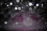 beautiful glossy glitter lights defocused bokeh abstract background with falling snow flakes fly, festive mockup texture with blank space for your content