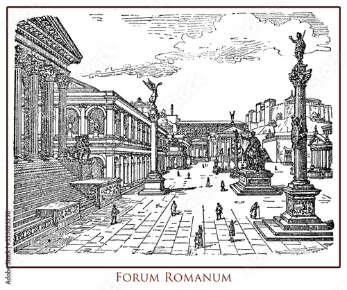 Rome - The Roman Forum reconstruction, the amministrative center of the empire: how it should have been in the antiquity