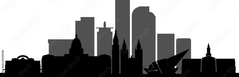 DENVER City Skyline Silhouette Cityscape Vector