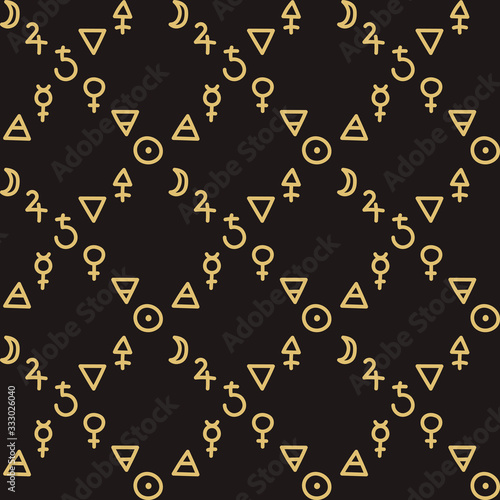 Seamless background with astrological, esoteric and mystical signs. Hand-drawn pattern . Design of Tarot cards, fabric and other surfaces in pastel colors .