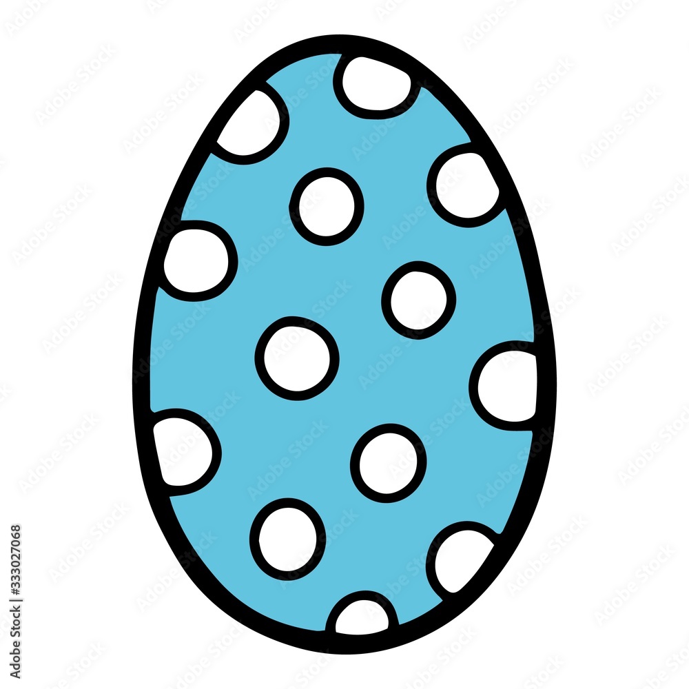 Easter blue dotted egg icon. Hand drawn illustration of Easter blue dotted egg vector icon for web design Easter blue dotted egg icon. Hand drawn illustration of Easter blue dotted egg vector icon for web design