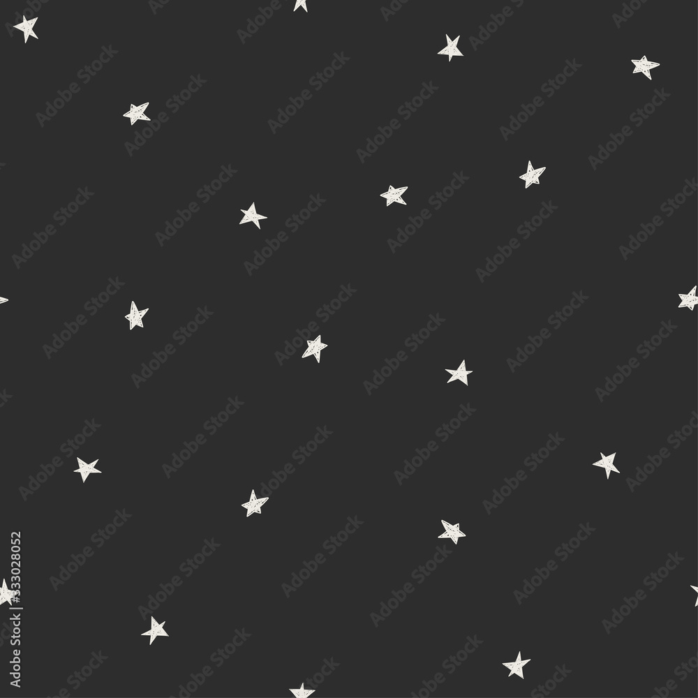 Seamless pattern with night sky and stars. Vector background.
