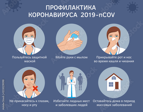 Coronavirus COVID-19 preventive measures Russian