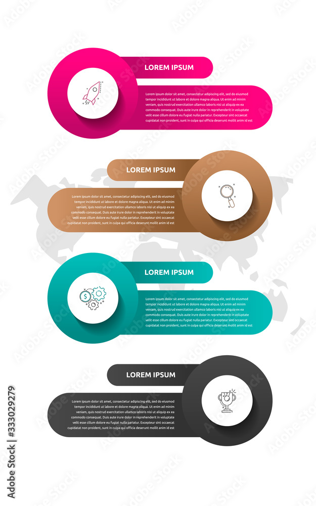 Vector template circle infographics. Business concept with 4 options ...