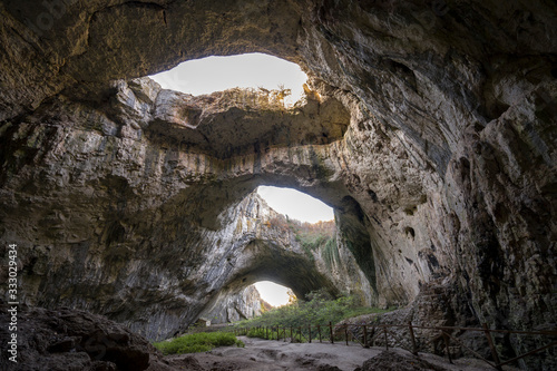 Devetashka Cave triple hole in Bulgaria photo