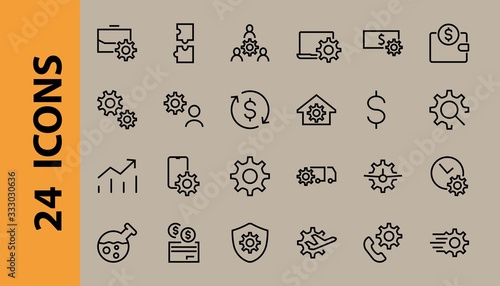 A simple set of settings and options related to Vector Line Icons. Contains icons such as set time, business, phone, and more. Editable Stroke.. 480x480