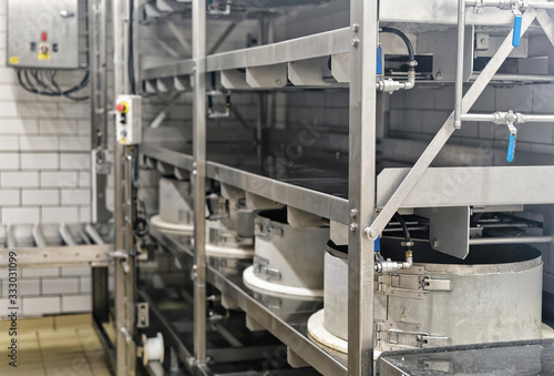 Automated equipment in creamery in Franche Comte France