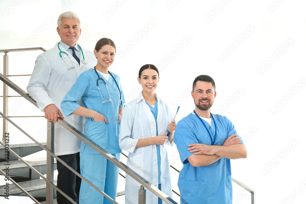 Group of doctors in hospital. Medical service Group of doctors in hospital. Medical service