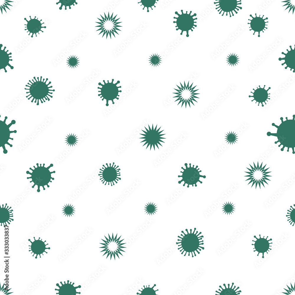 Green corona virus infection seamless pattern background