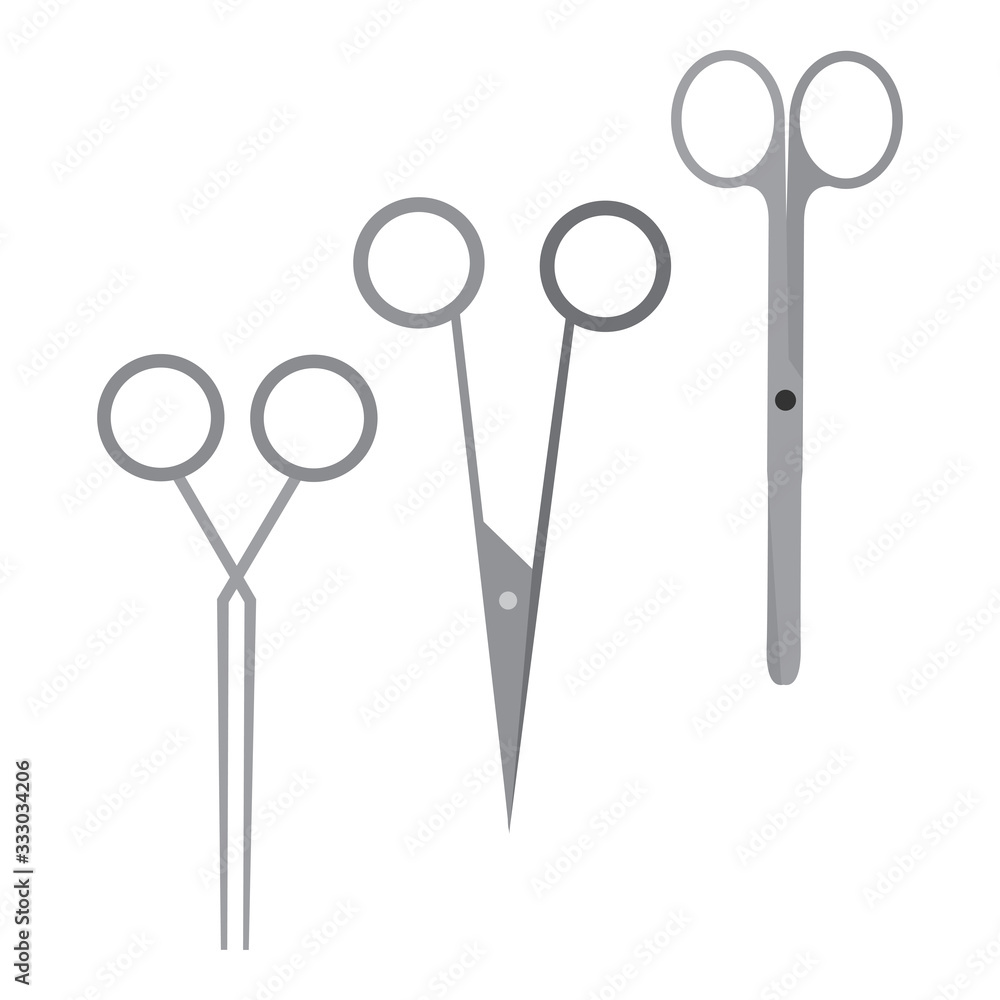 Isolated surgical instruments icons Isolated surgical instruments icons