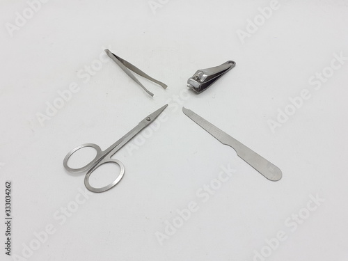 Beauty Saloon Tools in White Isolated Background