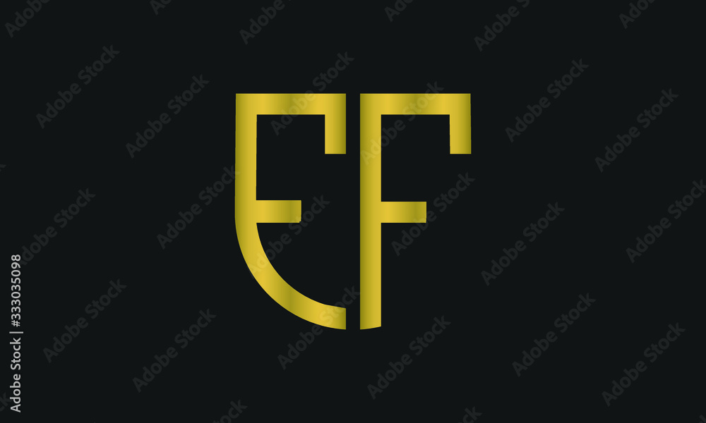 Letter E F monogram and shield sign combination. Line art logo design. Symbolizes reliability, safety, power, security. Letter E F monogram and shield sign combination. Line art logo design. Symbolizes reliability, safety, power, security.