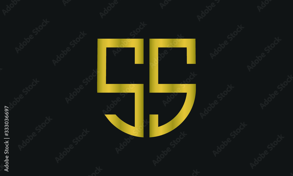 Letter SS monogram and shield sign combination. Line art logo design. Symbolizes reliability, safety, power, security. Letter SS monogram and shield sign combination. Line art logo design. Symbolizes reliability, safety, power, security.