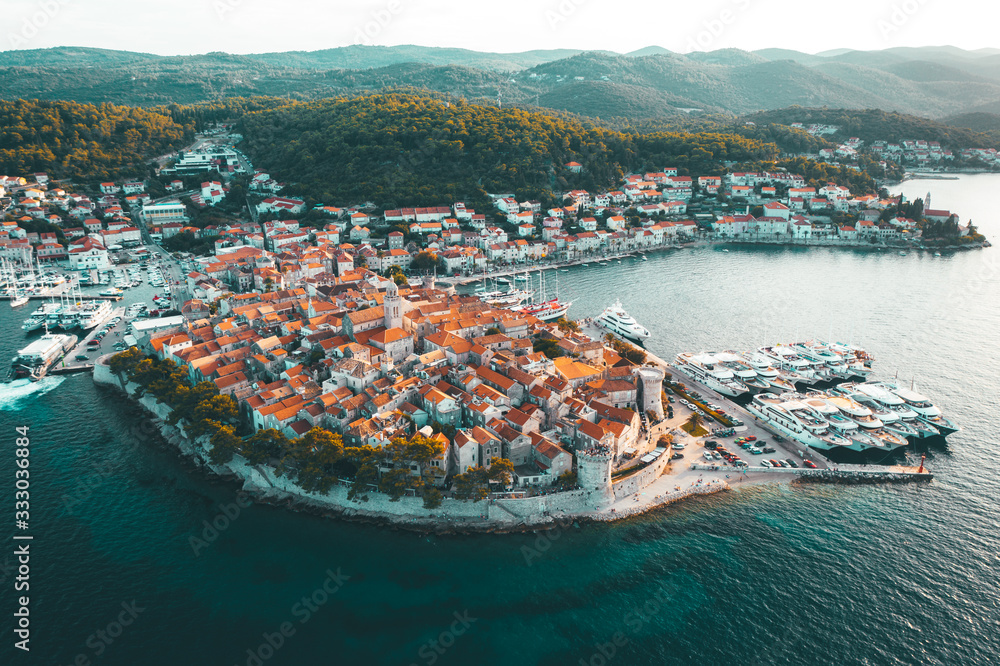 aerial view of the old city of dubrovnik in croatia
