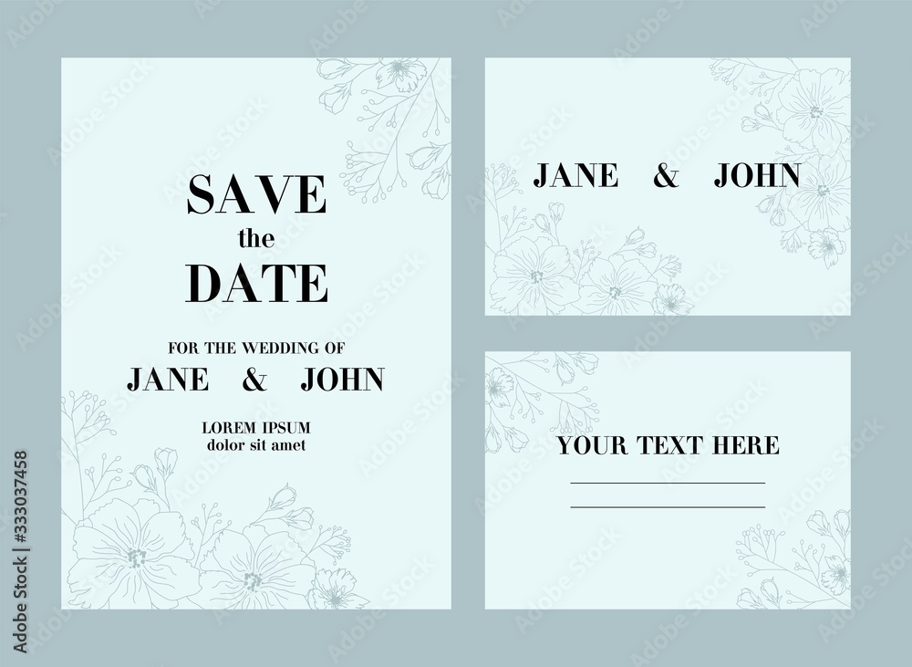 Wedding invitation, thank you card, save the date cards. Wedding invitation.