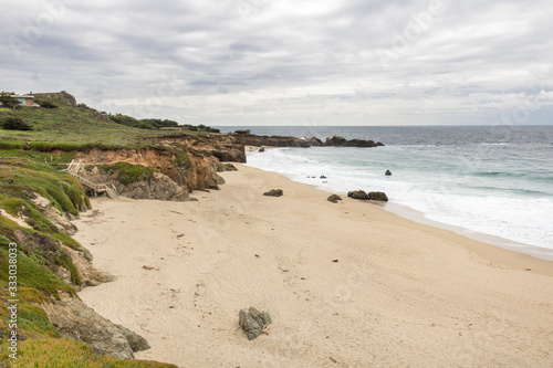 View of Garrapata State Beach Parking on cloudy day  Carmel-by-the-sea  California  USA. Highway 01.