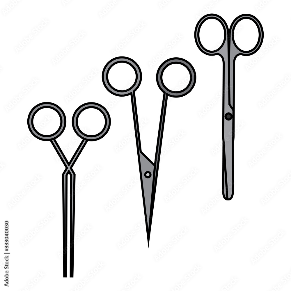Isolated surgical instruments icons Isolated surgical instruments icons
