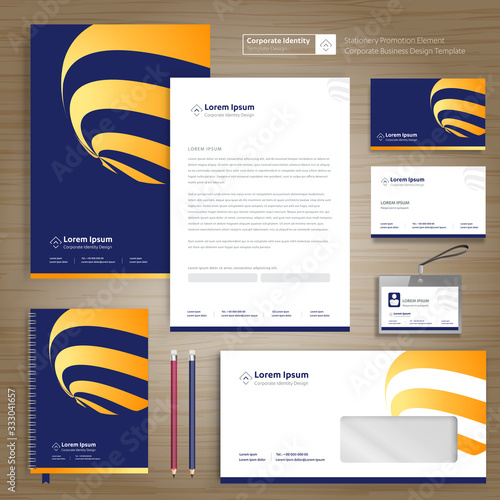 Corporate Business Identity template design stationery Vector abstract background with memo Gift Items Color promotional souvenirs elements