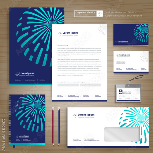 Corporate Business Identity template design stationery Vector abstract  background with memo Gift Items Color promotional souvenirs elements