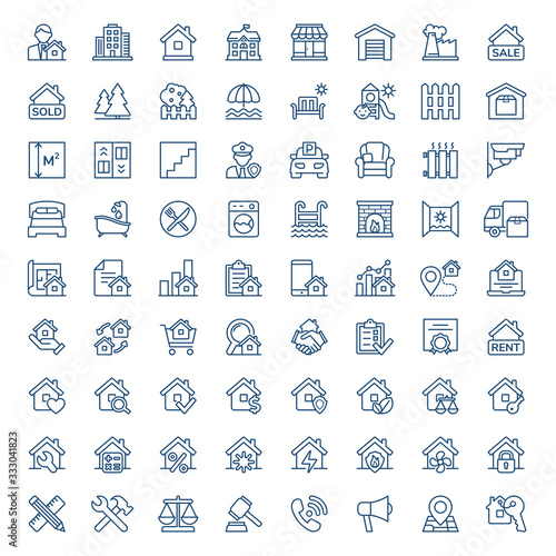 Set of real estate icons. Vector illustration
