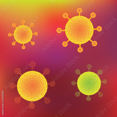 Vector illustration with coronavirus on a bright background