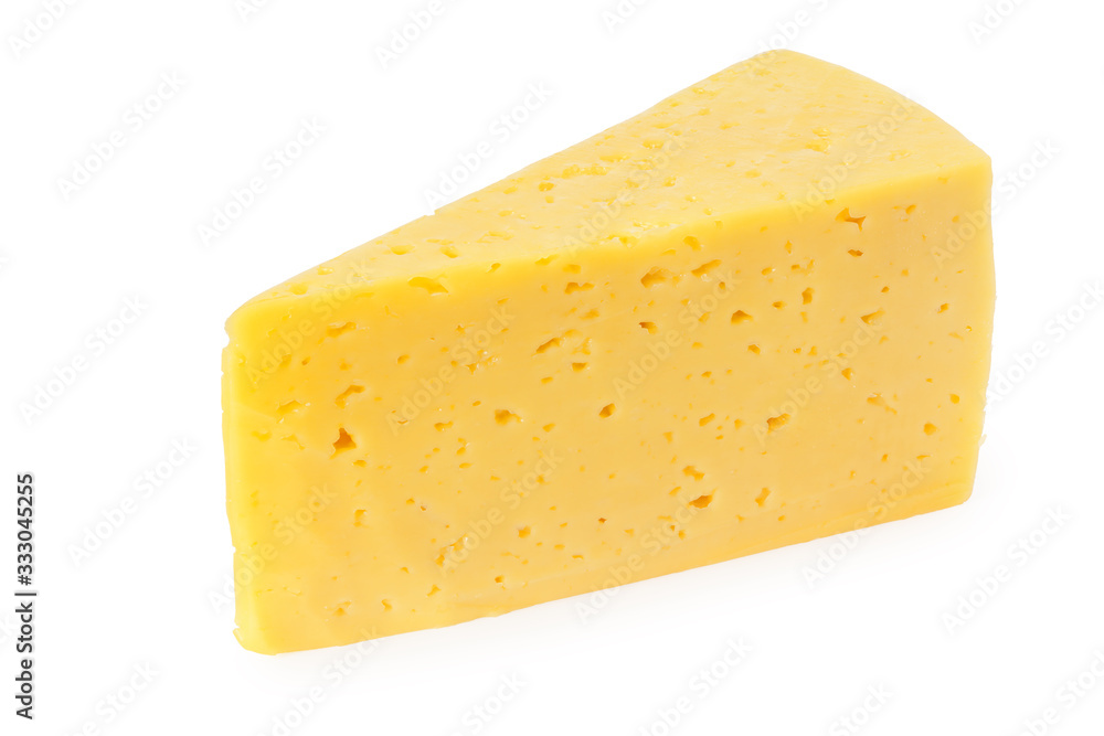 Cut of cheese isolated on a white background Cut of cheese isolated on a white background