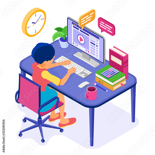 Online distance education from home