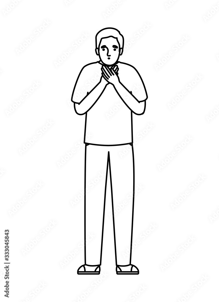Avatar man feeling sick dizzy and with nauseous vector design Avatar man feeling sick dizzy and with nauseous vector design