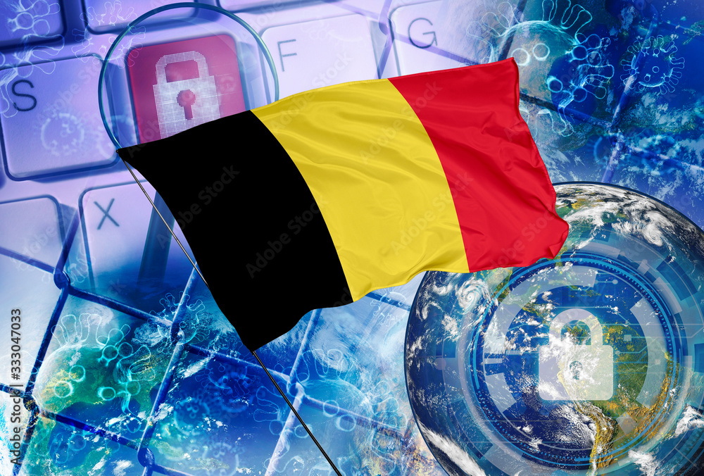Concept of Belgium national lockdown due to coronavirus crisis covid-19 disease. Country announce movement control order emergency state restrictions to combat the spread of the virus.
