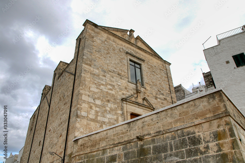 Facade of the Church of Santa Maria della Stella in Ostuni, Puglia, Italy