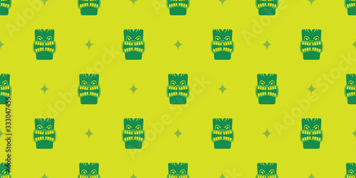 Tiki Wallpaper Pattern | Mid-Century Polynesian Repeating Pattern | Tiki Bar Wall Design | Seamless Tropical Background | Retro Style