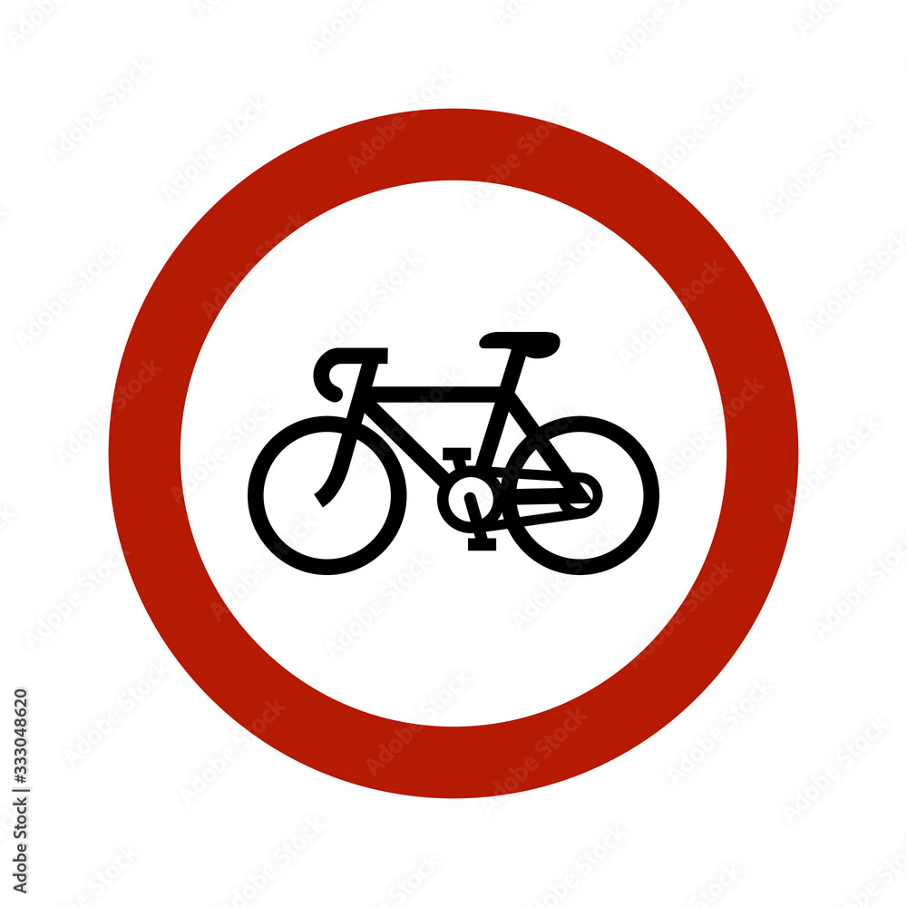 Traffic sign for forbidden entry to bicycles Traffic sign for forbidden entry to bicycles