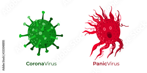 Corona Virus together with Panic Virus caused by pandemic of covid19