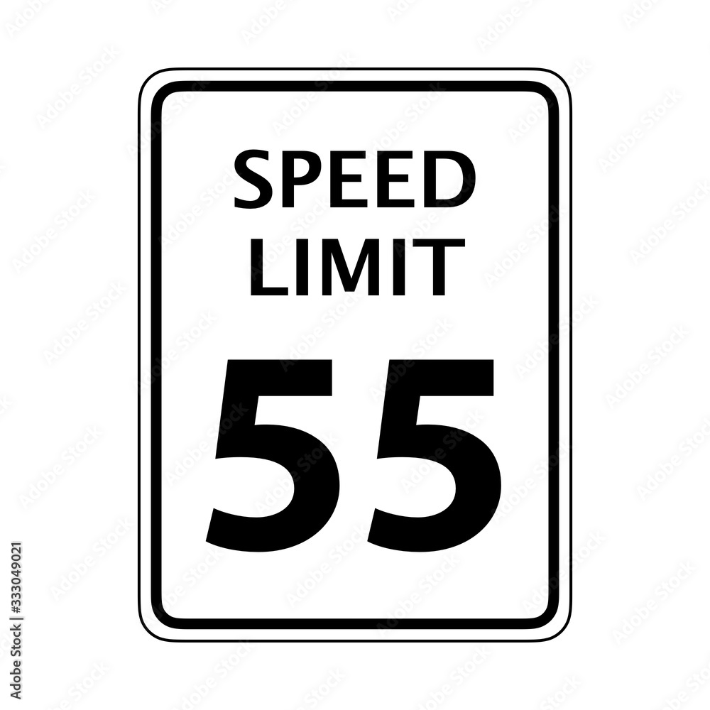 Sign for 55 miles per hour speed limit Sign for 55 miles per hour speed limit