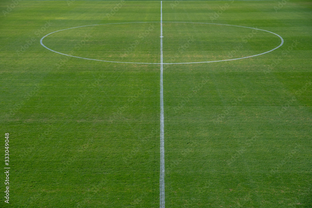 neat football pitch ready for the game