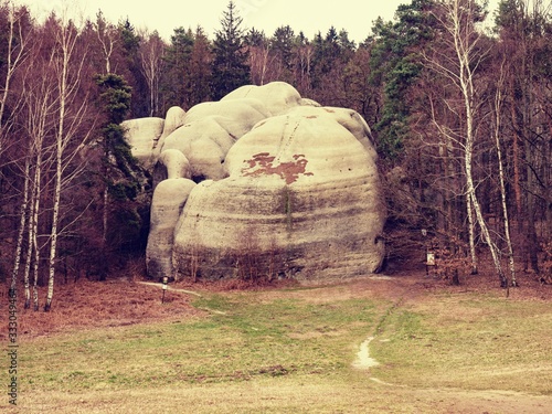 White stones known as Sloni kameny, sandstone blocks photo