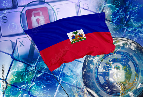 Concept of Haiti national lockdown due to coronavirus crisis covid-19 disease. Country announce movement control order emergency state restrictions to combat the spread of the virus.
