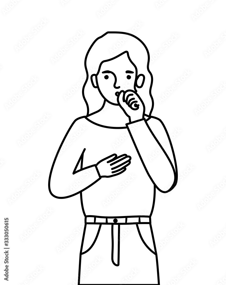 Avatar woman with dry cough vector design Avatar woman with dry cough vector design