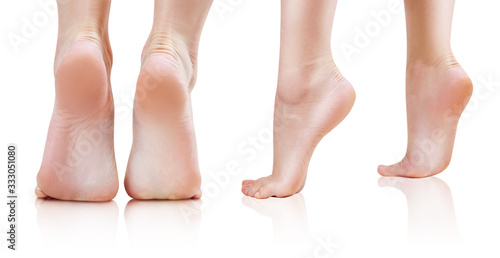 Collage of bare sensual female feet closeup. © Galaxy_love_design