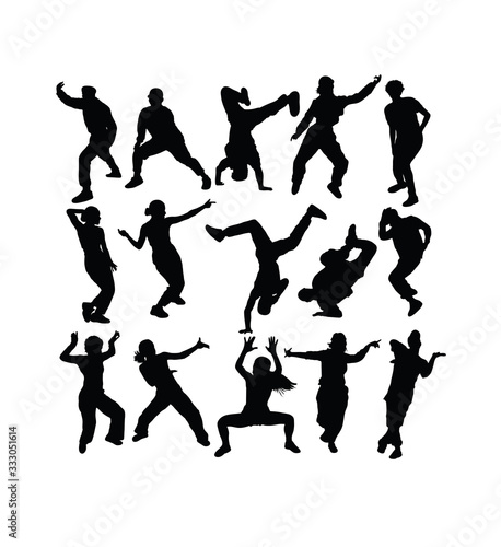 Breakdancer Hip Hop Silhouettes, art vector design