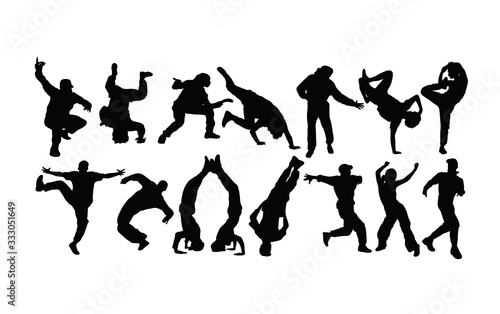 Modern Dancer Silhouettes  Hip Hop And breakdance  art vector design