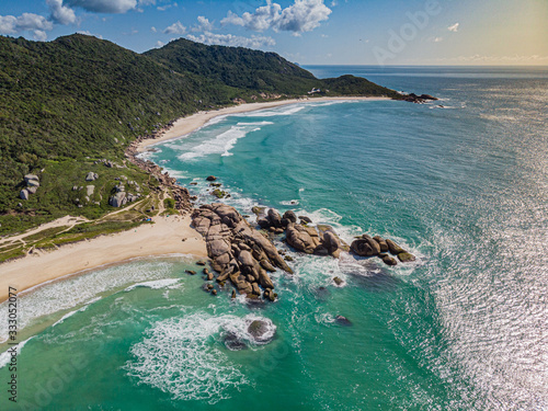 A view of Praia Mole (Mole beach), Galheta and Gravata - popular beachs in Florianopolis, Brazil