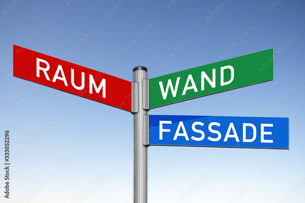 Wegweiser, Dienstleistung für Raum, Wand und Fassade Wegweiser, Dienstleistung für Raum, Wand und Fassade