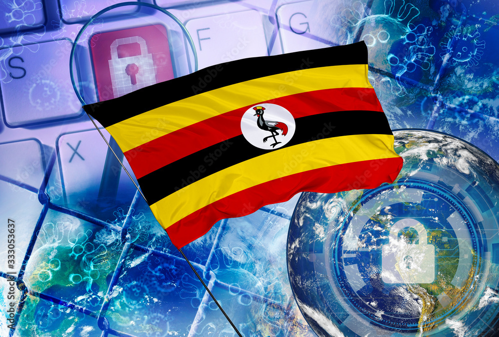 Concept of Uganda national lockdown due to coronavirus crisis covid-19 disease. Country announce movement control order emergency state restrictions to combat the spread of the virus.