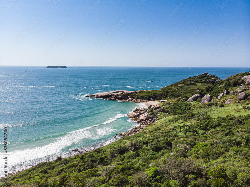 A view of Praia Mole (Mole beach), Galheta and Gravata - popular beachs in Florianopolis, Brazil